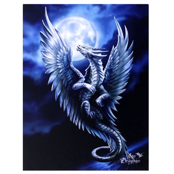 Silver Dragon Canvas - Anne Stokes